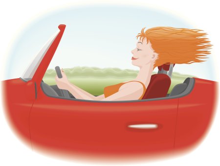 Женщина за рулем карикатура