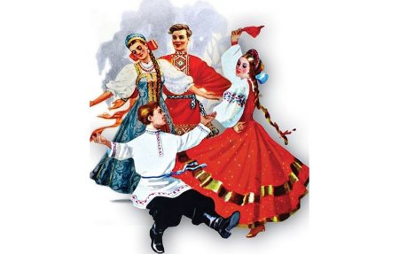 Национальные танцы на белом фоне