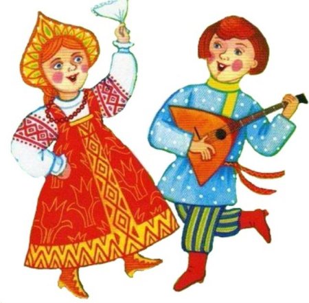 Мультяшные дети в русских костюмах