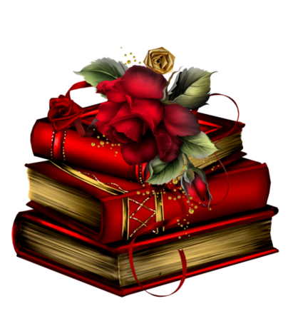 Стопка книг с цветами