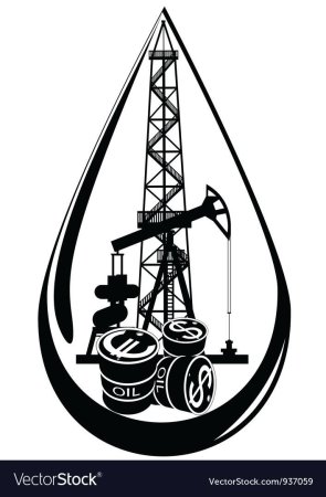 Нефтяная вышка качалка черно белая