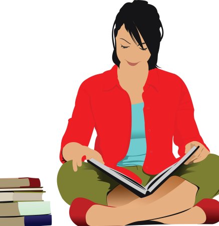 Женщина с книгой клипарт