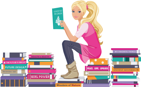 Девушка с книгой на прозрачном фоне