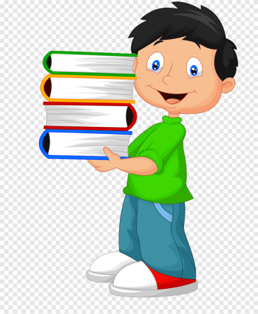 Мальчик несет книги