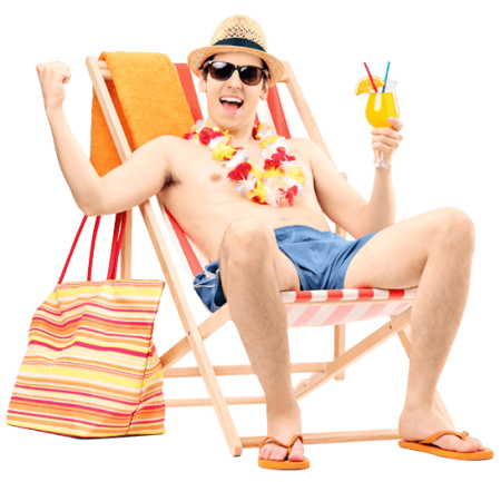 Мужчина на шезлонге