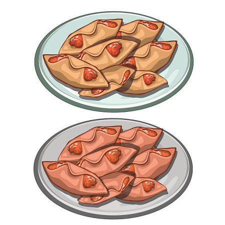 Нарисовать пирожки на тарелке