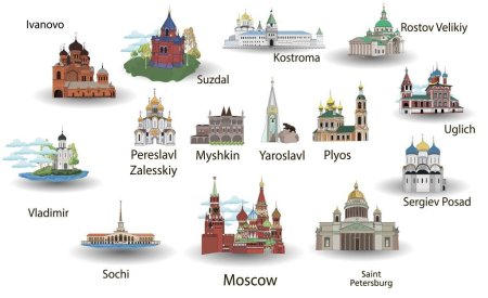 Символы городов России вектор