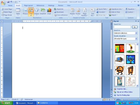 Clipart в Ворде 2013