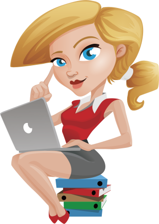 Иллюстрация девушка офисный работник