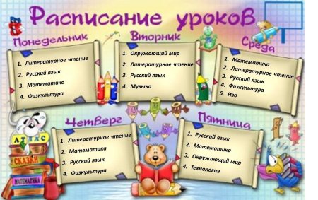 Расписание НОД
