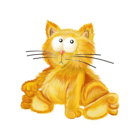 Рыжий кот мультяшный