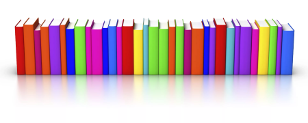 Разноцветные книги в ряд