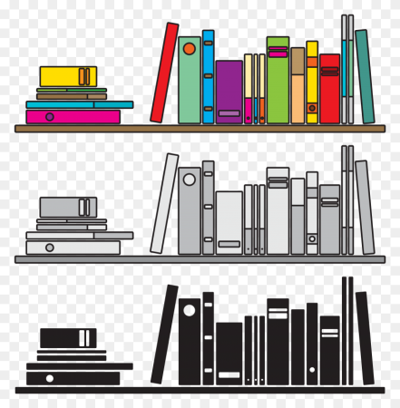 Стилизованная полка книг