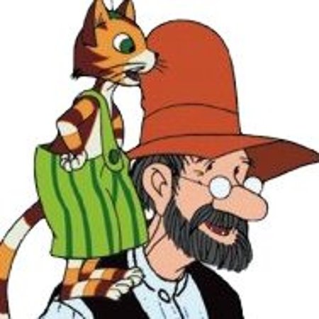 Петсон и Финдус на белом фоне