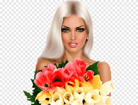 Красавица с цветами