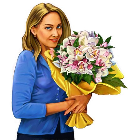 Женщина с цветами