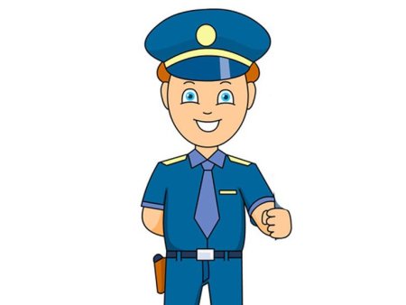 Милиционер для детей на прозрачном фоне