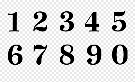 Белые цифры на черном фоне