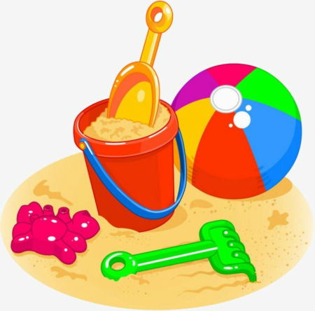 Игрушки для песочницы на белом фоне