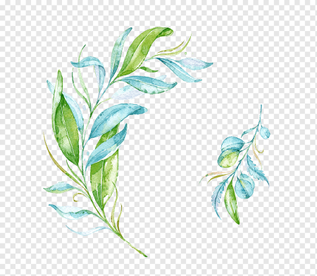 Листья акварель