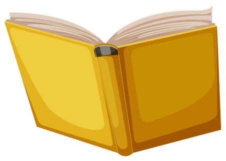 Желтая книга на белом фоне