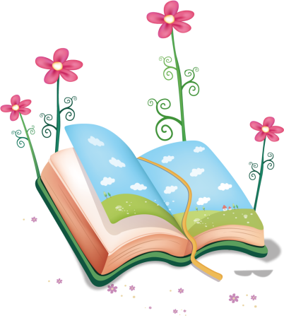 Детские книги на прозрачном фоне