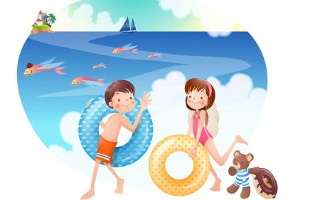 Лето на прозрачном фоне для детей