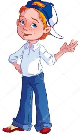 Мультяшный мальчик в синем