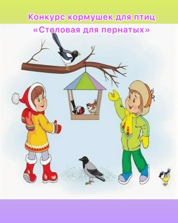 Картина птицы на кормушке для дошкольников