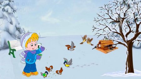 Птицы зимой мультик