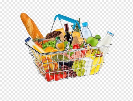 Векторная корзинка с продуктами