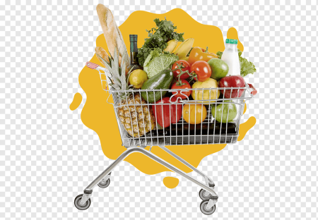 Корзинка с продуктами вектор