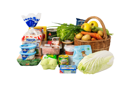 Корзина с продуктами вектор