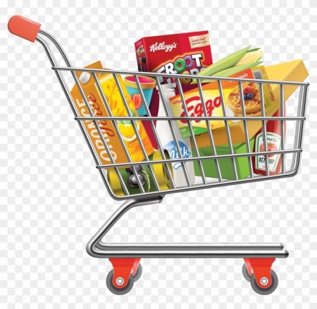 Тележка с продуктами Векторная