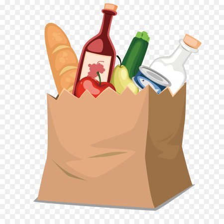 Корзинка с продуктами для рекламы