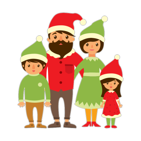 Новый год семья вектор