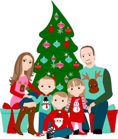 Новый год семья мультяшная