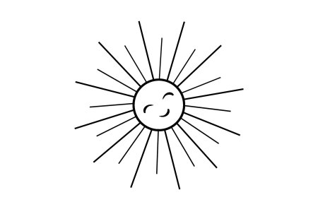 Sun Clipart Black and White
