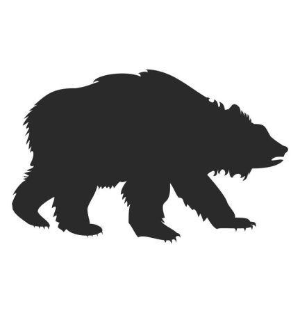 Медведь с рыбой силуэт