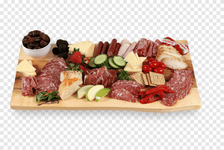 Мясная тарелка на прозрачном фоне