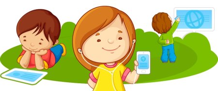 Ребенок с телефоном иллюстрация