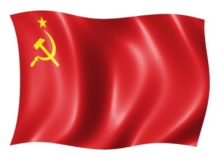 Развивающийся красный флаг