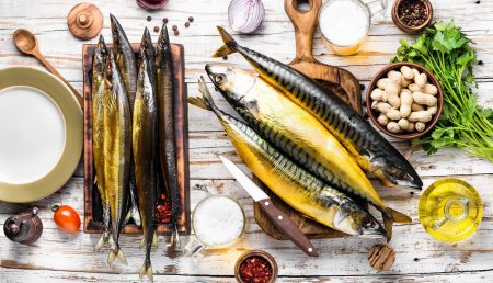 Рыба свежая и копченая и морепродукты