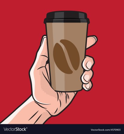 Стаканчик кофе в руке вектор