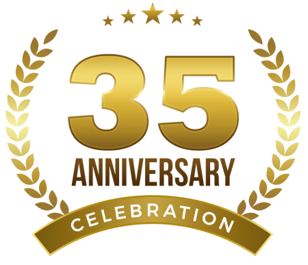 Цифра 35 с юбилеем