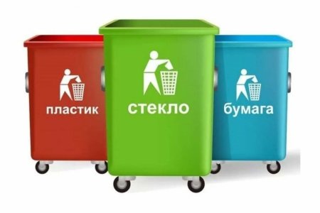 Контейнеры для раздельного сбора мусора на белом фоне