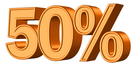 Скидка 50 процентов
