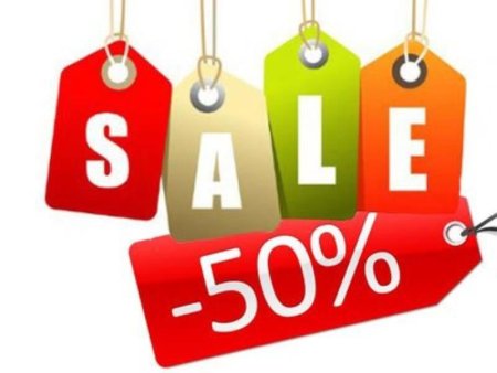Скидка 50% табличка