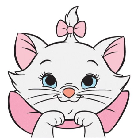 Белая кошечка мультяшная
