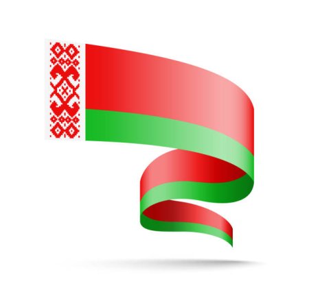 Флаг Беларуси на белом фоне